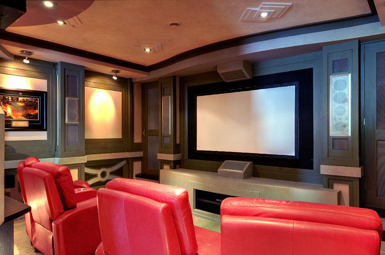Home theatre room with lighting control.