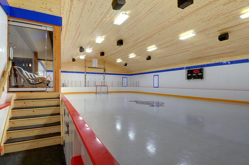 Professional audio system for hockey rink.